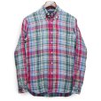 画像1: 【ラルフローレン】【Ralph Lauren】ビンテージ【Custom Fit】【赤×緑×白チェック柄】【リネン】【ボタンダウンシャツ】【サイズS】 (1)
