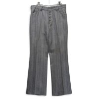 【70's】ビンテージ【Levi's】【リーバイス】【STA-PREST】【スタプレ】【グレー】【ストライプ】【スラックス】ブーツカット【フレアパンツ】【W33程度】 