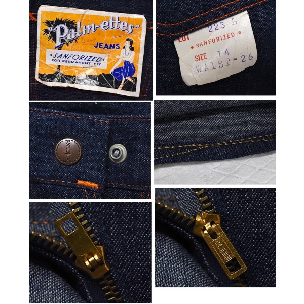 画像3: 【デッドストック】【50's】【Palm-ettes】【デニムランチパンツ】【TALONジッパー】【W26】【ビンテージ】 レディース古着 