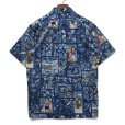 画像3: 限定【90's】ビンテージ【Rayn Spooner】リミテッドエディション【レインスプーナー】【MELE KALIKIMAKA】【サンタ柄】【総柄】【ボタンダウン】アロハシャツ【半袖シャツ】青【M】<br> (3)