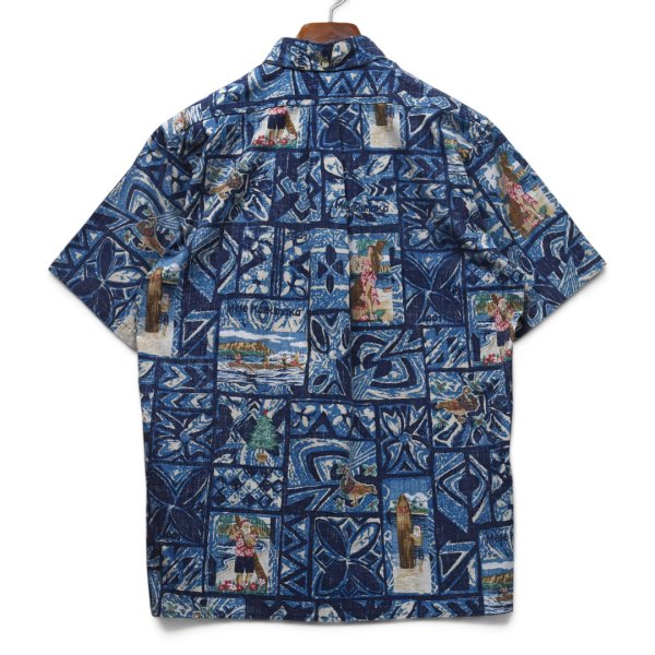 画像3: 限定【90's】ビンテージ【Rayn Spooner】リミテッドエディション【レインスプーナー】【MELE KALIKIMAKA】【サンタ柄】【総柄】【ボタンダウン】アロハシャツ【半袖シャツ】青【M】 