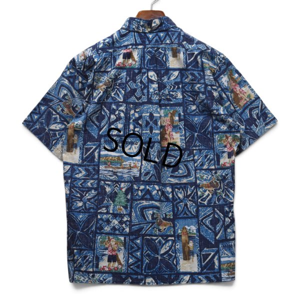 画像3: 限定【90's】ビンテージ【Rayn Spooner】リミテッドエディション【レインスプーナー】【MELE KALIKIMAKA】【サンタ柄】【総柄】【ボタンダウン】アロハシャツ【半袖シャツ】青【M】 