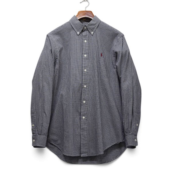 画像1: 90's~【ラルフローレン】【Ralph Lauren】【ボタンダウンシャツ】コットンシャツ【紺×白×赤チェック】【M】  