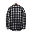 画像1: 【CLUB MONACO】【クラブモナコ】【長袖シャツ】長袖チェックシャツ【黒×白チェック】シャドーチェック ネルシャツ【サイズS】オンブレシャツ <br> (1)