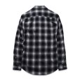 画像3: 【CLUB MONACO】【クラブモナコ】【長袖シャツ】長袖チェックシャツ【黒×白チェック】シャドーチェック ネルシャツ【サイズS】オンブレシャツ <br> (3)