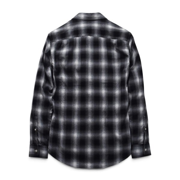 画像3: 【CLUB MONACO】【クラブモナコ】【長袖シャツ】長袖チェックシャツ【黒×白チェック】シャドーチェック ネルシャツ【サイズS】オンブレシャツ  
