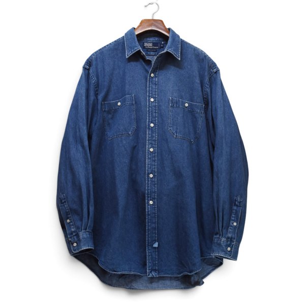 画像1: 【90's】【ビンテージ】【ラルフローレン】【Ralph Lauren】【Polo by Ralph Lauren】【デニムシャツ】【XL】  