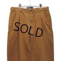 【90's】【メキシコ製】【ラルフローレン】【Polo Ralph Lauren】HAMMOND PANT【ハモンドパンツ】【2タック】【チノパンツ】【ブラウン】コットンパンツ【34×34】
