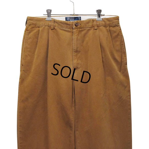 画像1: 【90's】【メキシコ製】【ラルフローレン】【Polo Ralph Lauren】HAMMOND PANT【ハモンドパンツ】【2タック】【チノパンツ】【ブラウン】コットンパンツ【34×34】