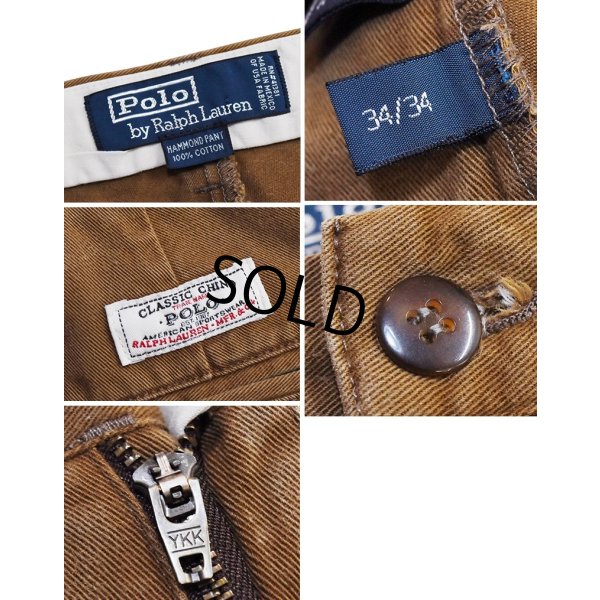 画像3: 【90's】【メキシコ製】【ラルフローレン】【Polo Ralph Lauren】HAMMOND PANT【ハモンドパンツ】【2タック】【チノパンツ】【ブラウン】コットンパンツ【34×34】