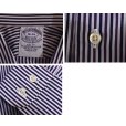 画像2: 【USA製】ビンテージ【ブルックスブラザーズ】【Brooks Brothers】【白×紫×紺ストライプ】【長袖シャツ】【16-34】<br> (2)