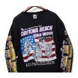 画像1: 00’ｓ【DELTA】デルタ【PRO WEIGHT】プロウエイト【DAYTONA BEACH BIKE WEEK】デイトナビーチバイクウィーク 黒【両面プリント】【袖プリント】【ロンT】【XL】<br> (1)