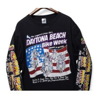 00’ｓ【DELTA】デルタ【PRO WEIGHT】プロウエイト【DAYTONA BEACH BIKE WEEK】デイトナビーチバイクウィーク 黒【両面プリント】【袖プリント】【ロンT】【XL】 