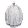 画像1: 【USビンテージ【ランズエンド】【LANDS' END】【白×グレーストライプ】【ボタンダウン】【長袖シャツ】【15 1/2-32】<br> (1)