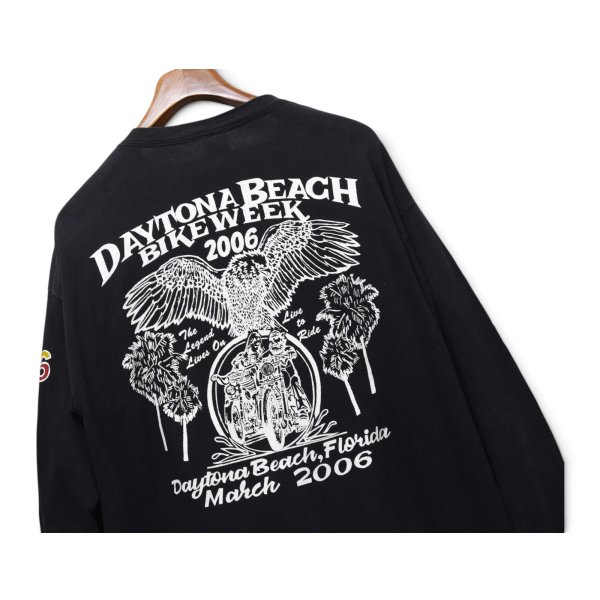 画像2: 00’ｓ【DELTA】デルタ【PRO WEIGHT】プロウエイト【DAYTONA BEACH BIKE WEEK】デイトナビーチバイクウィーク 黒【両面プリント】【袖プリント】【ロンT】【XL】 