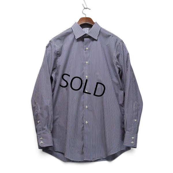 画像3: 【USA製】ビンテージ【ブルックスブラザーズ】【Brooks Brothers】【白×紫×紺ストライプ】【長袖シャツ】【16-34】 