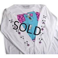 【Trover Saves the Universe】トローバー セイブズ ザ ユニバース【Justin Roiland】【Glorkon】【モンスター】【白】ロンT【長袖Tシャツ】両袖プリント【XL】 