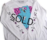【Trover Saves the Universe】トローバー セイブズ ザ ユニバース【Justin Roiland】【Glorkon】【モンスター】【白】ロンT【長袖Tシャツ】両袖プリント【XL】 