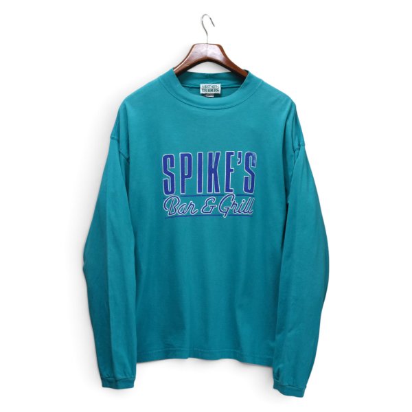 画像1: 【90's】【ビンテージ】【USA製】【NORTHERN TRADERS】ノーザントレイダーズ【SPIKE'S BAR & GRILL】【エメラルド】ロンT【長袖Tシャツ】ハイネック【L】 