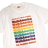 【デッドストック】90's【USA製】【ビンテージ】ヘインズ【hanes】【WALK America】白【Ｔシャツ】【サイズXL】 