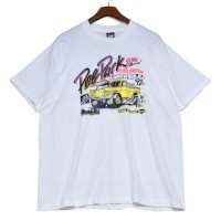 【ほぼ未使用】【90's】【ビンテージ】【USA製】【SCREEN STARS BEST】スクリーンスターズ【PINE PARK】【CAR SHOW】【車】プリント【Tシャツ】シングルステッチ【白】【サイズXL】