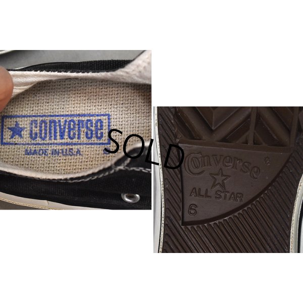 画像2: 【80's】ビンテージ【USA製】サイド当て布付き【コンバース】黒【CONVERSE】【チャックテイラー】【オールスター】US6 約24.5cm