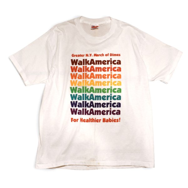 画像3: 【デッドストック】90's【USA製】【ビンテージ】ヘインズ【hanes】【WALK America】白【Ｔシャツ】【サイズXL】 