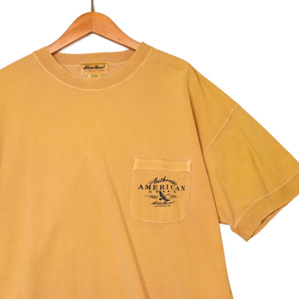画像1: 90's~ ビンテージ【エディーバウアー】【Eddie Bauer】【ポケットTシャツ】【胸ポケット】【黄色】【サイズL】