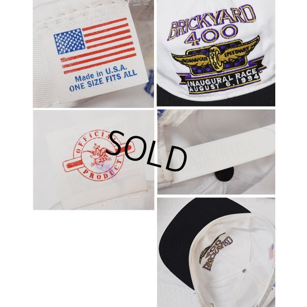 画像2: 【90’s】【USA製】ビンテージ【BRICKYARD 400】【レーシングキャップ】【白×黒】【刺繍】BBキャップ【フリーサイズ】