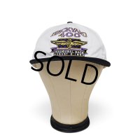 【90’s】【USA製】ビンテージ【BRICKYARD 400】【レーシングキャップ】【白×黒】【刺繍】BBキャップ【フリーサイズ】
