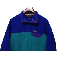 【パタゴニア】【patagonia】【シンチラ】【スナップT】【フリースジャケット】【青×エメラルド】【サイズL】 