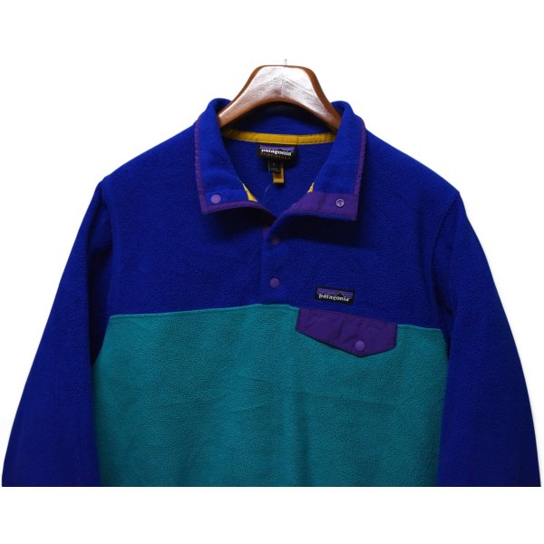 画像1: 【パタゴニア】【patagonia】【シンチラ】【スナップT】【フリースジャケット】【青×エメラルド】【サイズL】 
