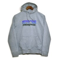  【パタゴニア】【patagonia】【ロゴプリント】【プルオーバーパーカー】【グレー】サイズM