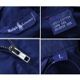 画像2: 90's ビンテージ【ラルフローレン】【Ralph Lauren】【襟裏チェック柄】【ジップアップ】コットンサテン【コットンブルゾン】【紺】【サイズL】 (2)