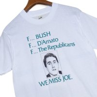 【80’s】【USA製】ビンテージ【SCREEN STARS】スクリーンスターズ【WE MISS JOE】【選挙】【政治】シングルステッチ【プリントTシャツ】【白】【サイズL】