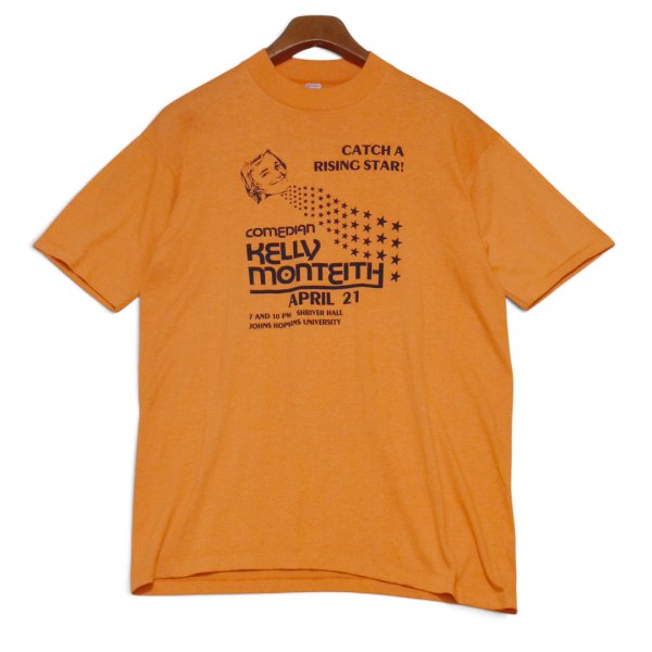 画像3: 【80’s】【USA製】【ビンテージ】【KELLY MONTEITH】【コメディアン】【JOHNS HOPKINS UNIVERSITY】【プリントTシャツ】【オレンジ】シングルステッチ【サイズXL】