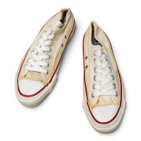 程度良好!!【80’s】【ビンテージ】【USA製】【コンバース】【Converse】【オールスター】【チャックテイラー】サイド当て布付き【サイドステッチ】【白】【US6】約24.5cm 