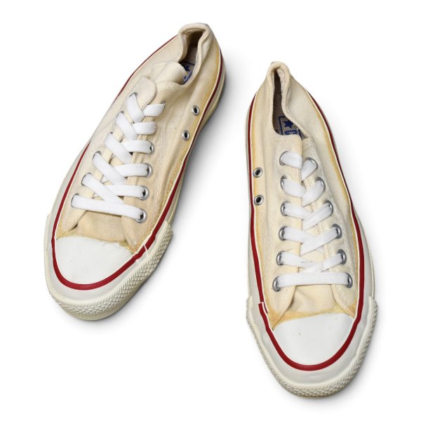 画像1: 程度良好!!【80’s】【ビンテージ】【USA製】【コンバース】【Converse】【オールスター】【チャックテイラー】サイド当て布付き【サイドステッチ】【白】【US6】約24.5cm 
