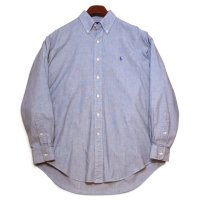 【90’s】【ビンテージ】【ラルフローレン】【Ralph Lauren】【CLASSIC FIT】シャンブレー【ボタンダウンシャツ】【グレー】【サイズM】 