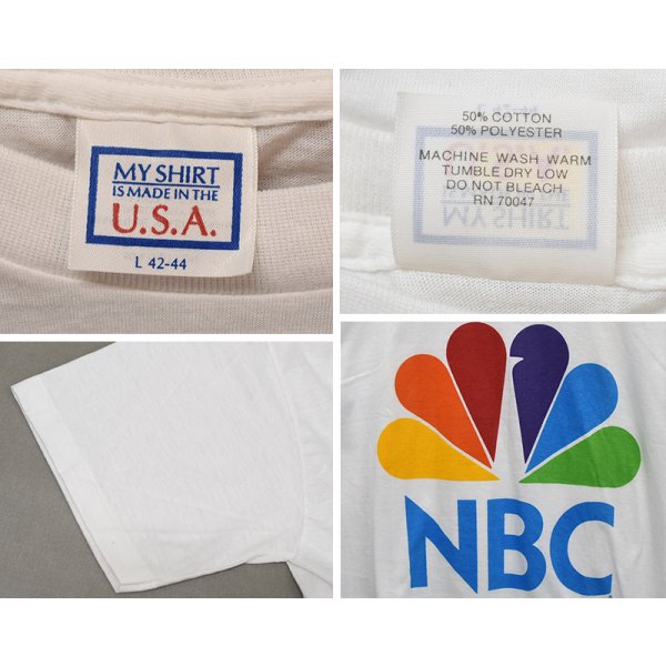 画像2: 【ほぼ未使用】【90’s】【ビンテージ】【USA製】【MY SHIRT】【NBC】【ロゴプリント】染み込みプリント【Tシャツ】企業ロゴ【白】【サイズL】 