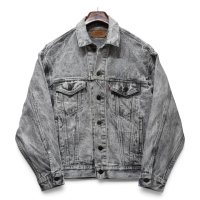 【80’s】【ビンテージ】【USA製】【リーバイス】【Levi’s】【70507-0261】【ケミカルウォッシュ】Gジャン【デニムジャケット】後染め【グレー】ブラックデニム【サイズM】 