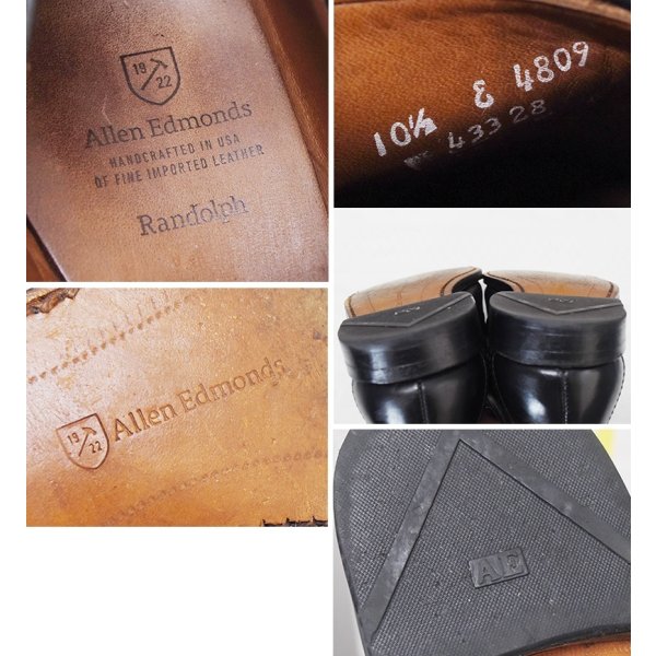 画像2: ビンテージ【USA製】【アレンエドモンズ】【Allen Edmonds】【Randolph】【レザー】【ペニーローファー】【黒】【10 1/2 E】