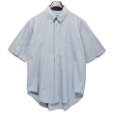 画像1: 【90’s】【ビンテージ】【USA製】【インポーテッドファブリック】【Imported Fabric】【白×水色×緑】【ギンガムチェック】【ボタンダウン】【半袖シャツ】【サイズXL】 (1)