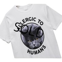ビンテージ【00’s】【猫】黒猫【ALLERGIC TO HUMANS】【プリントTシャツ】【白】【サイズM】