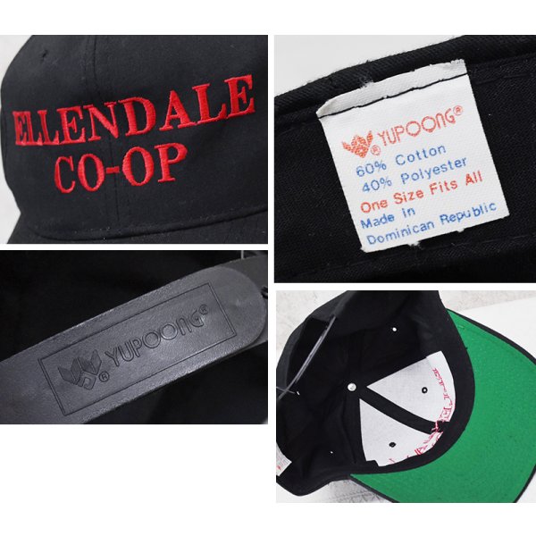 画像2: ビンテージ【YUPOONG】【ELLENDALE CO-OP】【企業キャップ】【黒×赤】【スナップバック】【フリーサイズ】