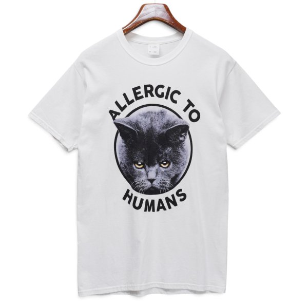 画像3: ビンテージ【00’s】【猫】黒猫【ALLERGIC TO HUMANS】【プリントTシャツ】【白】【サイズM】