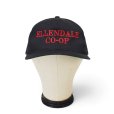 画像1: ビンテージ【YUPOONG】【ELLENDALE CO-OP】【企業キャップ】【黒×赤】【スナップバック】【フリーサイズ】 (1)