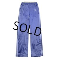 【デッドストック】【80’s】【ビンテージ】【USA製】【アディダス】【adidas】【水色×白ライン】【ジャージパンツ】【トレフォイル】【レディース古着】【サイズS】 