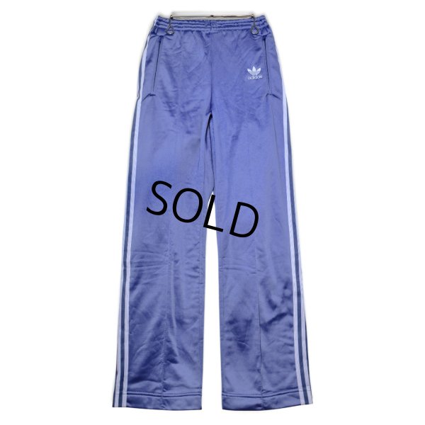 画像1: 【デッドストック】【80’s】【ビンテージ】【USA製】【アディダス】【adidas】【水色×白ライン】【ジャージパンツ】【トレフォイル】【レディース古着】【サイズS】 