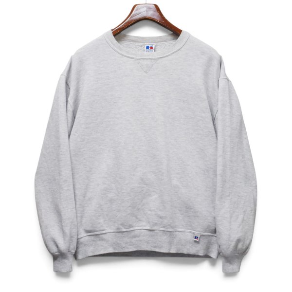 画像1: 【90’s】【ビンテージ】【USA製】【ラッセルアスレチック】【RUSSELL ATHLETIC】【無地】【前V】【クルーネックスウェット】【グレー】【サイズL】
